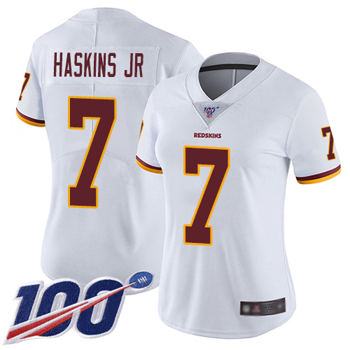 Washington Redskins Limited White Women Dwayne Haskins Road Jersey NFL Football 7 100th Season